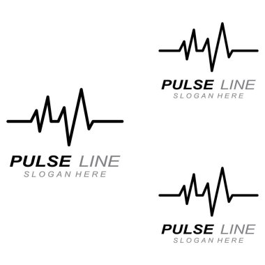 Nabız ya da tıbbi dalga. Logo tasarımı konsept vektörü
