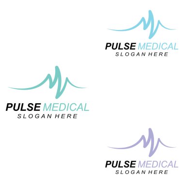 Nabız ya da tıbbi dalga. Logo tasarımı konsept vektörü