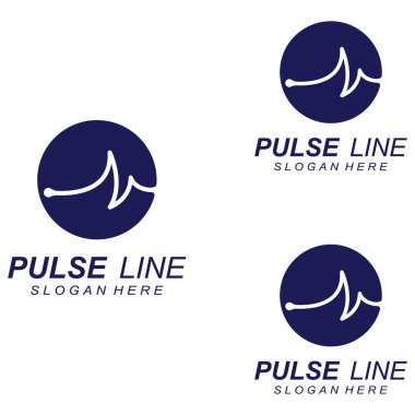 Nabız ya da tıbbi dalga. Logo tasarımı konsept vektörü
