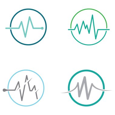 Nabız ya da tıbbi dalga. Logo tasarımı konsept vektörü