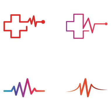 Nabız ya da tıbbi dalga. Logo tasarımı konsept vektörü