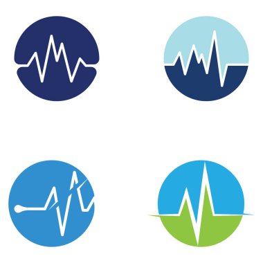 Nabız ya da tıbbi dalga. Logo tasarımı konsept vektörü