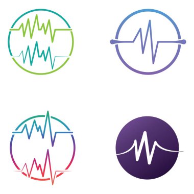 Nabız ya da tıbbi dalga. Logo tasarımı konsept vektörü