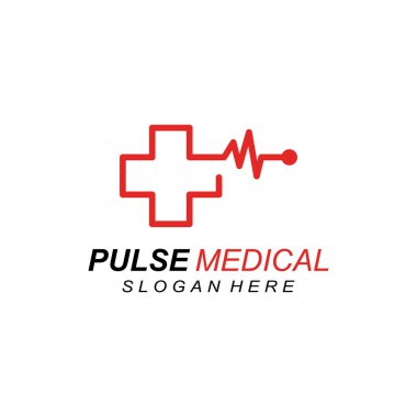 Nabız ya da tıbbi dalga. Logo tasarımı konsept vektörü