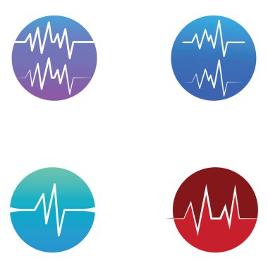 Nabız ya da tıbbi dalga. Logo tasarımı konsept vektörü