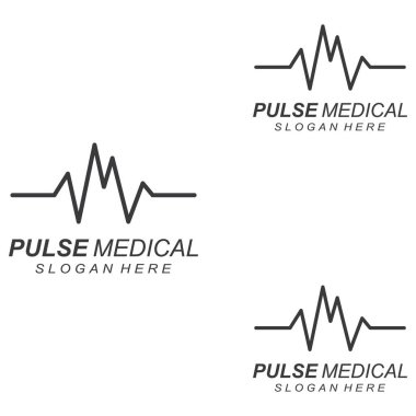 Nabız ya da tıbbi dalga. Logo tasarımı konsept vektörü