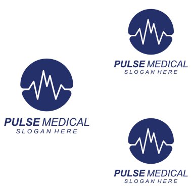Nabız ya da tıbbi dalga. Logo tasarımı konsept vektörü
