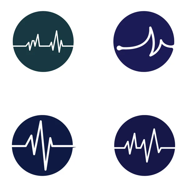 脉线或医疗波 标志设计概念矢量 — 图库矢量图片