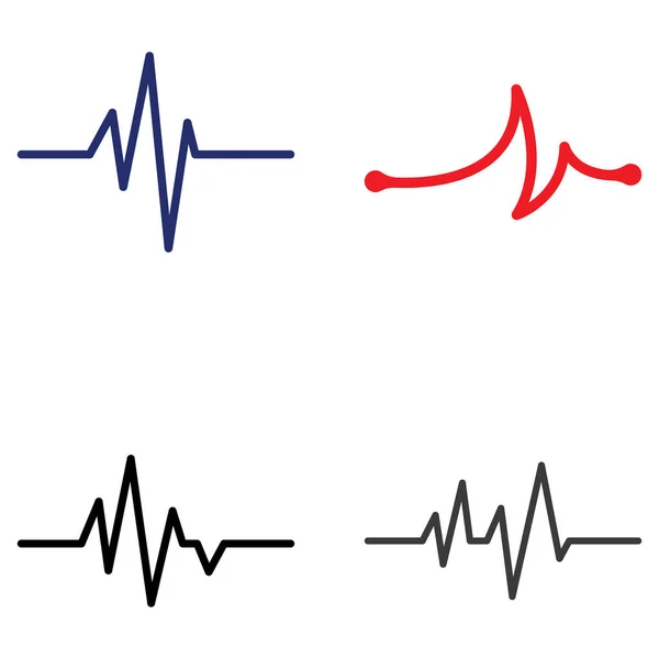 Pulzní Linka Nebo Lékařská Vlna Koncepční Vektor Návrhu Loga — Stockový vektor