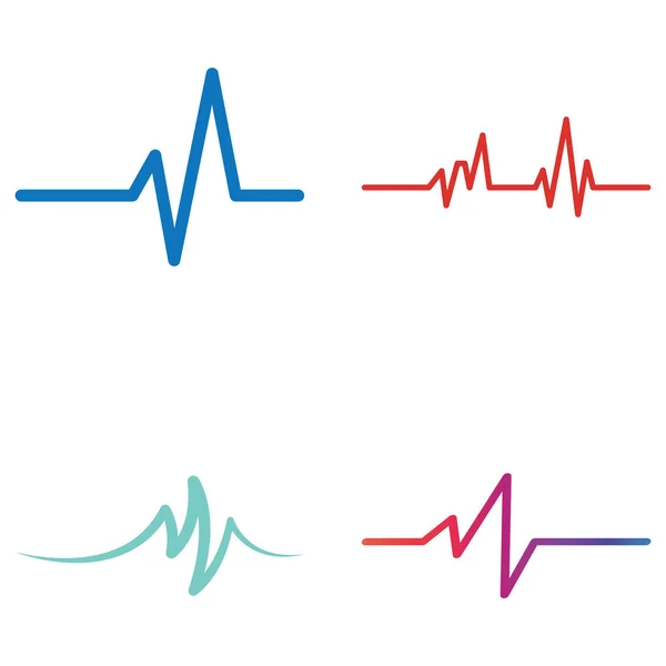 Ligne Impulsion Onde Médicale Concept Conception Logo Vecteur — Image vectorielle