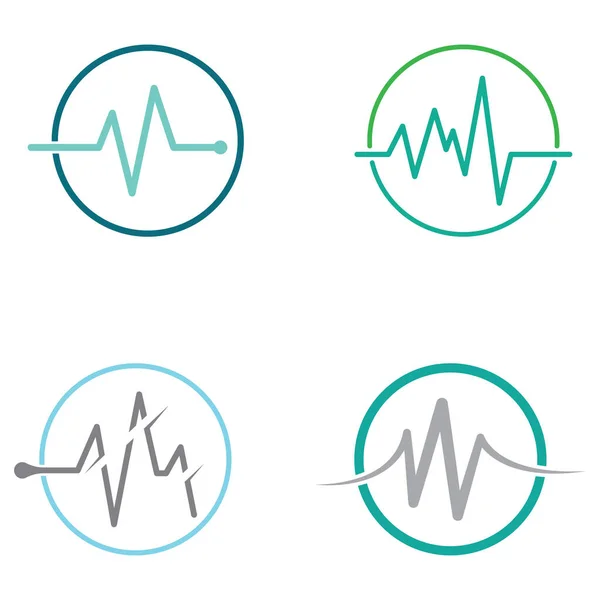 Ligne Impulsion Onde Médicale Concept Conception Logo Vecteur — Image vectorielle