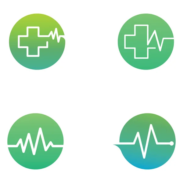 Pulzní Linka Nebo Lékařská Vlna Koncepční Vektor Návrhu Loga — Stockový vektor