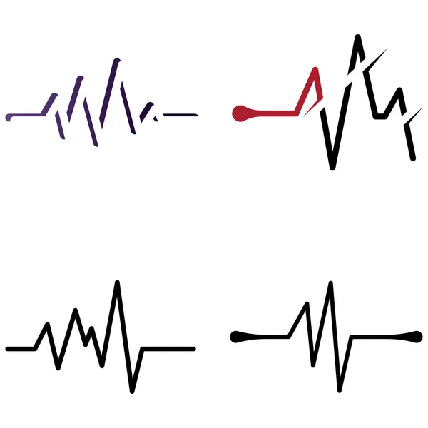 Pulse Line Medical Wave Logo Design Concept Vector — Stock Vector