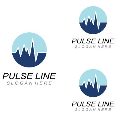 Nabız ya da tıbbi dalga. Logo tasarımı konsept vektörü