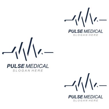 Nabız ya da tıbbi dalga. Logo tasarımı konsept vektörü