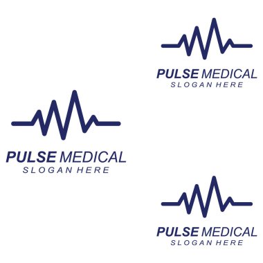 Nabız ya da tıbbi dalga. Logo tasarımı konsept vektörü