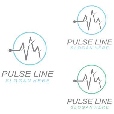 Nabız ya da tıbbi dalga. Logo tasarımı konsept vektörü