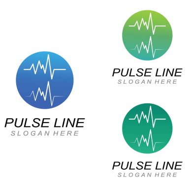 Nabız ya da tıbbi dalga. Logo tasarımı konsept vektörü