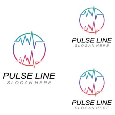 Nabız ya da tıbbi dalga. Logo tasarımı konsept vektörü
