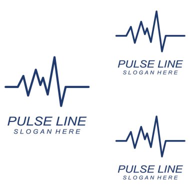 Nabız ya da tıbbi dalga. Logo tasarımı konsept vektörü