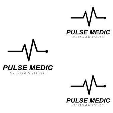 Nabız ya da tıbbi dalga. Logo tasarımı konsept vektörü