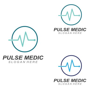 Nabız ya da tıbbi dalga. Logo tasarımı konsept vektörü