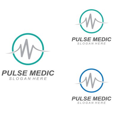 Nabız ya da tıbbi dalga. Logo tasarımı konsept vektörü
