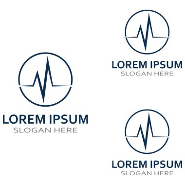 Nabız ya da tıbbi dalga. Logo tasarımı konsept vektörü
