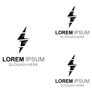 Modern vektör tasarımı kavramını kullanarak elektrik yıldırımı logosu.