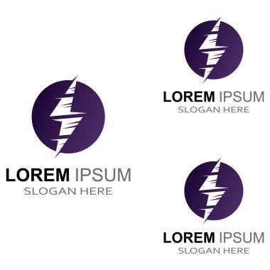 Modern vektör tasarımı kavramını kullanarak elektrik yıldırımı logosu.
