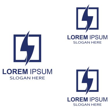 Modern vektör tasarımı kavramını kullanarak elektrik yıldırımı logosu.