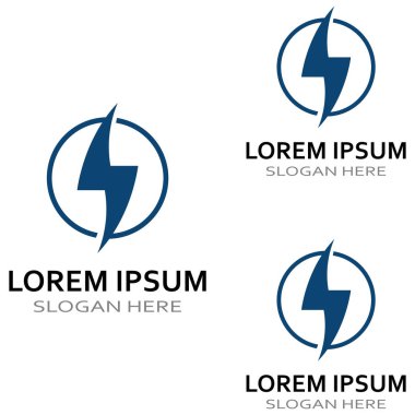 Modern vektör tasarımı kavramını kullanarak elektrik yıldırımı logosu.
