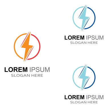 Modern vektör tasarımı kavramını kullanarak elektrik yıldırımı logosu.