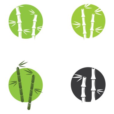 Bambu bitkisinin logosu ya da içi boş bir bitki. Modern vektör konsept tasarımı kullanarak