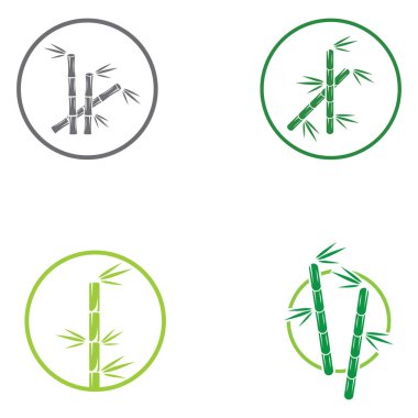 Bambu bitkisinin logosu ya da içi boş bir bitki. Modern vektör konsept tasarımı kullanarak