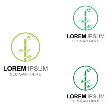 Bambu bitkisinin logosu ya da içi boş bir bitki. Modern vektör konsept tasarımı kullanarak