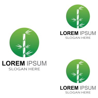 Bambu bitkisinin logosu ya da içi boş bir bitki. Modern vektör konsept tasarımı kullanarak