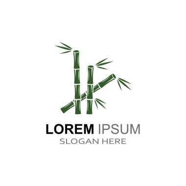 Bambu bitkisinin logosu ya da içi boş bir bitki. Modern vektör konsept tasarımı kullanarak