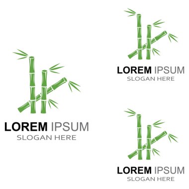 Bambu bitkisinin logosu ya da içi boş bir bitki. Modern vektör konsept tasarımı kullanarak