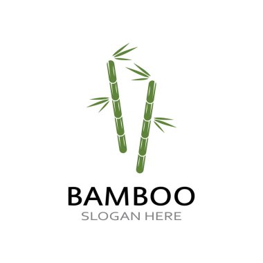 Bambu bitkisinin logosu ya da içi boş bir bitki. Modern vektör konsept tasarımı kullanarak