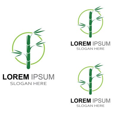 Bambu bitkisinin logosu ya da içi boş bir bitki. Modern vektör konsept tasarımı kullanarak