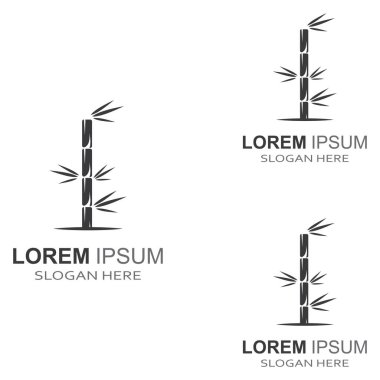 Bambu bitkisinin logosu ya da içi boş bir bitki. Modern vektör konsept tasarımı kullanarak