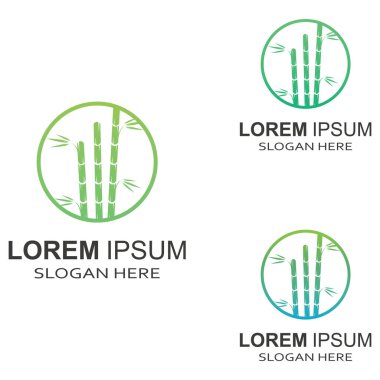 Bambu bitkisinin logosu ya da içi boş bir bitki. Modern vektör konsept tasarımı kullanarak