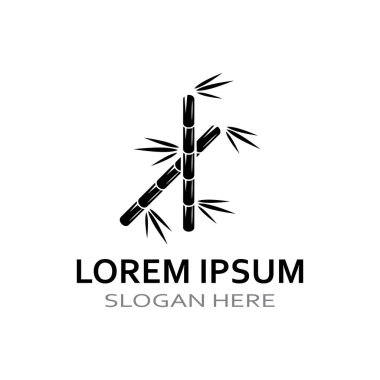 Bambu bitkisinin logosu ya da içi boş bir bitki. Modern vektör konsept tasarımı kullanarak