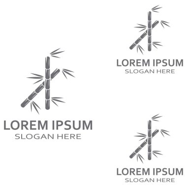 Bambu bitkisinin logosu ya da içi boş bir bitki. Modern vektör konsept tasarımı kullanarak
