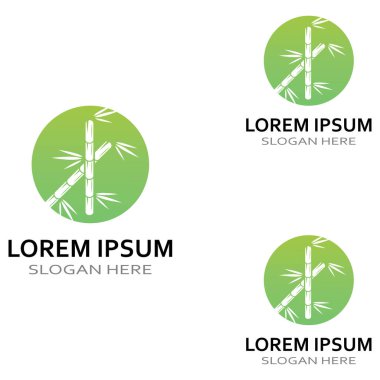 Bambu bitkisinin logosu ya da içi boş bir bitki. Modern vektör konsept tasarımı kullanarak
