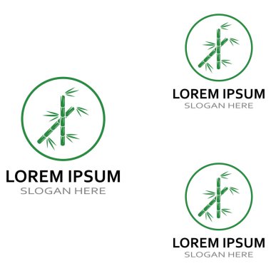 Bambu bitkisinin logosu ya da içi boş bir bitki. Modern vektör konsept tasarımı kullanarak