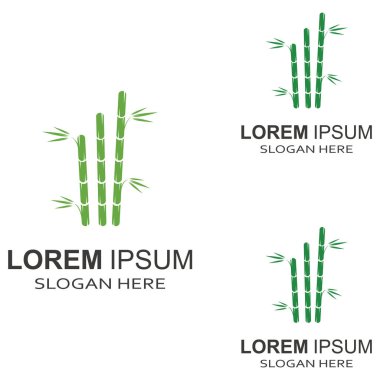 Bambu bitkisinin logosu ya da içi boş bir bitki. Modern vektör konsept tasarımı kullanarak