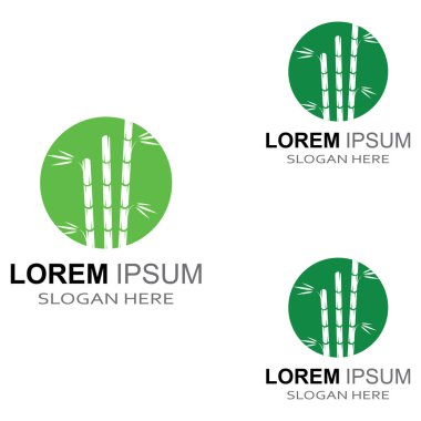 Bambu bitkisinin logosu ya da içi boş bir bitki. Modern vektör konsept tasarımı kullanarak