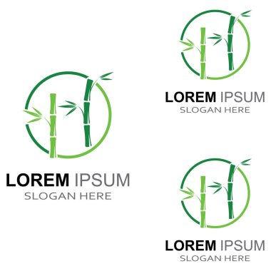 Bambu bitkisinin logosu ya da içi boş bir bitki. Modern vektör konsept tasarımı kullanarak